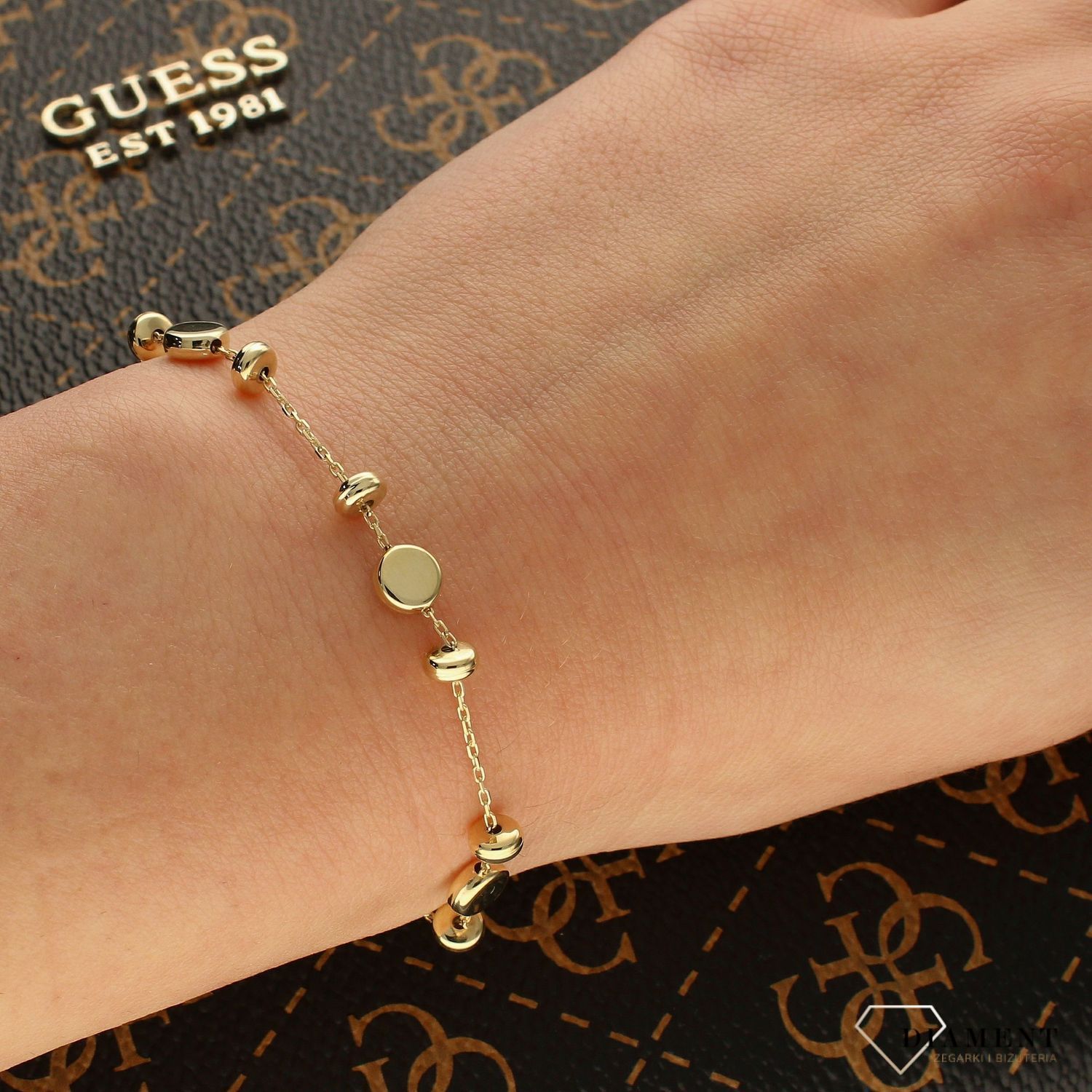 Złota bransoletka celebrytka gładkie kółka BR 4233.jpg